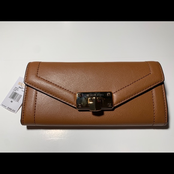 MICHAEL KORS KINSLEY WALLET MARIGOLD LEATHER - Picture 1 of 5